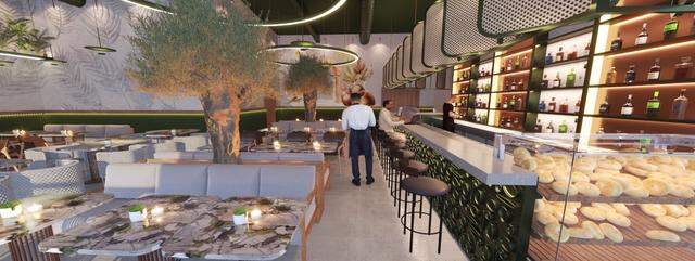 A rendering of Zeytin’s dining room